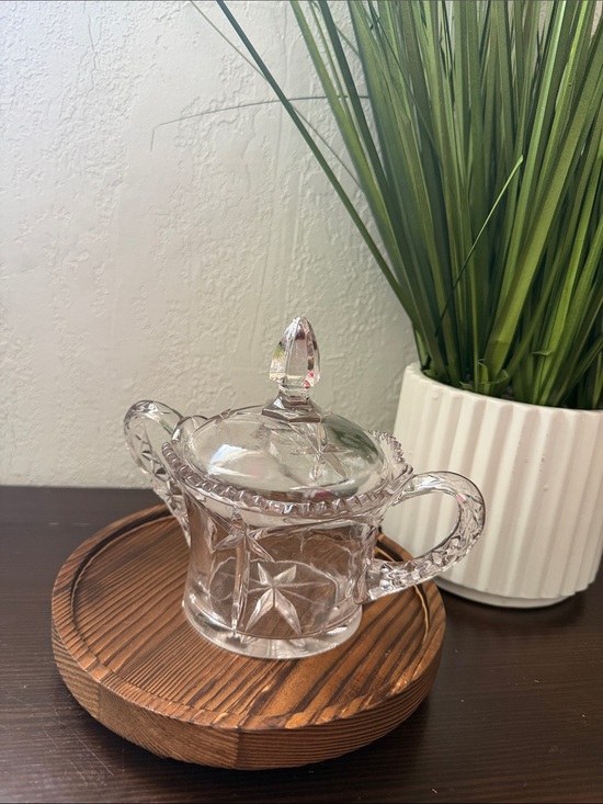 Other - Anchor Hocking Early American Prescut Glass Covered Sugar Bowl EAPC